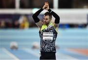 12 February 2020; Andy Robertson of Great Britain after winning the final of the Wild Atlantic Apartments Men's 60m event during the AIT International Grand Prix 2020 at AIT International Arena in Athlone, Westmeath. Photo by Sam Barnes/Sportsfile