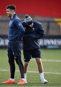 13 February 2020; Conor Murray, left, and Jordan Larmour during Ireland Rugby Squad Training at Irish Independent Park in Cork. Photo by Brendan Moran/Sportsfile