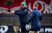 13 February 2020; Assistant coach Mike Catt, left, and Keith Earls during Ireland Rugby Squad Training at Irish Independent Park in Cork. Photo by Brendan Moran/Sportsfile