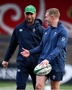 13 February 2020; Assistant coach Mike Catt, left, and Keith Earls during Ireland Rugby Squad Training at Irish Independent Park in Cork. Photo by Brendan Moran/Sportsfile