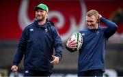 13 February 2020; Assistant coach Mike Catt, left, and Keith Earls during Ireland Rugby Squad Training at Irish Independent Park in Cork. Photo by Brendan Moran/Sportsfile