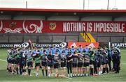 13 February 2020; The Ireland Senior and U20 teams huddle during Ireland Rugby Squad Training at Irish Independent Park in Cork. Photo by Brendan Moran/Sportsfile