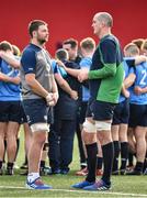 13 February 2020; Iain Henderson, left, and Devin Toner in conversation during Ireland Rugby Squad Training at Irish Independent Park in Cork. Photo by Brendan Moran/Sportsfile