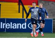 13 February 2020; Andrew Conway, left, and Keith Earls during Ireland Rugby Squad Training at Irish Independent Park in Cork. Photo by Brendan Moran/Sportsfile