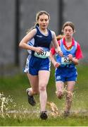 13 February 2020; Lily O'Reilly of Ursuline Convent Thurles, Tipperary, competing in the minor girls 2000m race during the Irish Life Health Munster Schools' Cross Country Championships 2020 at Clarecastle in Clare. Photo by Eóin Noonan/Sportsfile