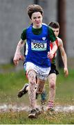 13 February 2020; Erhan Farley of Kinsale CS, Cork, competing in the junior boys 3500m race during the Irish Life Health Munster Schools' Cross Country Championships 2020 at Clarecastle in Clare. Photo by Eóin Noonan/Sportsfile