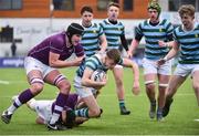 13 February 2020; Cormac Long of St Gerards School is tackled by Jack Kearney of Clongowes Wood College during the Bank of Ireland Leinster Schools Senior Cup Second Round match between Clongowes Wood College and St Gerard's School at Energia Park in Dublin. Photo by Joe Walsh/Sportsfile