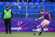 13 February 2020; Oisin Devitt of Clongowes Wood College kicks a penalty during the Bank of Ireland Leinster Schools Senior Cup Second Round match between Clongowes Wood College and St Gerard's School at Energia Park in Dublin. Photo by Matt Browne/Sportsfile