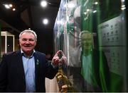 13 February 2020; Former Republic of Ireland international Ray Houghton during the National Football Exhibition Launch at the County Museum in Dundalk, Co Louth. The Football Association of Ireland, Dublin City Council and The Department of Transport, Tourism and Sport have joined forces to create a National Football Exhibition as part of the build up to Ireland’s Aviva Stadium playing host to four matches in the UEFA EURO 2020 Championships in June. The Exhibition is a celebration of Irish football and 60 Years of the European Championships. The Exhibition will be running in the County Museum, Dundalk, Co. Louth from February 14th – 29th. Photo by Stephen McCarthy/Sportsfile