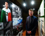 13 February 2020; Republic of Ireland U21 manager Stephen Kenny during the National Football Exhibition Launch at the County Museum in Dundalk, Co Louth. The Football Association of Ireland, Dublin City Council and The Department of Transport, Tourism and Sport have joined forces to create a National Football Exhibition as part of the build up to Ireland’s Aviva Stadium playing host to four matches in the UEFA EURO 2020 Championships in June. The Exhibition is a celebration of Irish football and 60 Years of the European Championships. The Exhibition will be running in the County Museum, Dundalk, Co. Louth from February 14th – 29th. Photo by Stephen McCarthy/Sportsfile