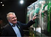 13 February 2020; Former Republic of Ireland international Ray Houghton during the National Football Exhibition Launch at the County Museum in Dundalk, Co Louth. The Football Association of Ireland, Dublin City Council and The Department of Transport, Tourism and Sport have joined forces to create a National Football Exhibition as part of the build up to Ireland’s Aviva Stadium playing host to four matches in the UEFA EURO 2020 Championships in June. The Exhibition is a celebration of Irish football and 60 Years of the European Championships. The Exhibition will be running in the County Museum, Dundalk, Co. Louth from February 14th – 29th. Photo by Stephen McCarthy/Sportsfile