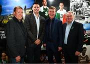 13 February 2020; In attendance, from left, Former Republic of Ireland international Steve Staunton, Former Republic of Ireland international and current FAI Interim Deputy Chief Executive Niall Quinn, Republic of Ireland U21 manager Stephen Kenny, and Former Republic of Ireland international Ray Houghton during the National Football Exhibition Launch at the County Museum in Dundalk, Co Louth. The Football Association of Ireland, Dublin City Council and The Department of Transport, Tourism and Sport have joined forces to create a National Football Exhibition as part of the build up to Ireland’s Aviva Stadium playing host to four matches in the UEFA EURO 2020 Championships in June. The Exhibition is a celebration of Irish football and 60 Years of the European Championships. The Exhibition will be running in the County Museum, Dundalk, Co. Louth from February 14th – 29th. Photo by Stephen McCarthy/Sportsfile