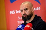 14 February 2020; Scott Fardy during a Leinster Rugby press conference at the MS Ireland Care Centre in Dublin. Photo by Ramsey Cardy/Sportsfile