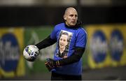 14 February 2020; Gary Rogers of Dundalk wears a t-shirt featuring the picture of the late Daragh McNally, who passed away in November aged 11, prior to the SSE Airtricity League Premier Division match between Dundalk and Derry City at Oriel Park in Dundalk, Louth. Photo by Stephen McCarthy/Sportsfile