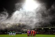 14 February 2020; Both teams huddle prior to the SSE Airtricity League Premier Division match between Cork City and Shelbourne at Turners Cross in Cork. Photo by Eóin Noonan/Sportsfile