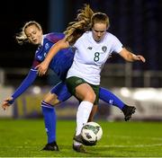 14 February 2020; Muireann Devaney of Republic of Ireland in action against Olöf Sigriaur Kristinsdottir of Iceland during the Women's Under-17s International Friendly between Republic of Ireland and Iceland at the RSC in Waterford United. Photo by Matt Browne/Sportsfile