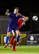 14 February 2020; Matthew Smith of Waterford United in action against Robbie Benson of St Patrick's Athletic during the SSE Airtricity League Premier Division match between St Patrick's Athletic and Waterford at Richmond Park in Dublin. Photo by Harry Murphy/Sportsfile