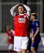 14 February 2020; Dean Clarke of St Patrick's Athletic reacts after a missed chance during the SSE Airtricity League Premier Division match between St Patrick's Athletic and Waterford United at Richmond Park in Dublin. Photo by Sam Barnes/Sportsfile