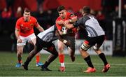 14 February 2020; Shane Daly of Munster is tackled by Lusanda Badiyana and Ruaan Lerm of Isuzu Southern Kings during the Guinness PRO14 Round 11 match between Munster and Isuzu Southern Kings at Irish Independent Park in Cork. Photo by Brendan Moran/Sportsfile