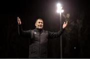 14 February 2020; Waterford United manager Alan Reynolds celebrates following the SSE Airtricity League Premier Division match between St Patrick's Athletic and Waterford at Richmond Park in Dublin. Photo by Sam Barnes/Sportsfile