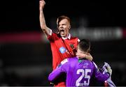 14 February 2020; Shane Farrell of Shelbourne celebrates with team-mate Jack Brady following the SSE Airtricity League Premier Division match between Cork City and Shelbourne at Turners Cross in Cork. Photo by Eóin Noonan/Sportsfile