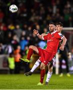 14 February 2020; Ciaran Kilduff of Shelbourne in action against Joe Redmond of Cork City during the SSE Airtricity League Premier Division match between Cork City and Shelbourne at Turners Cross in Cork. Photo by Eóin Noonan/Sportsfile