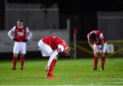 14 February 2020; St Patrick's Athletic players, including Ian Bermingham, centre, react at the full-time whistle following the SSE Airtricity League Premier Division match between St Patrick's Athletic and Waterford United at Richmond Park in Dublin. Photo by Harry Murphy/Sportsfile