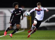 14 February 2020; Walter Figueira of Derry City and Sean Gannon of Dundalk during the SSE Airtricity League Premier Division match between Dundalk and Derry City at Oriel Park in Dundalk, Louth. Photo by Ben McShane/Sportsfile