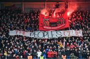 15 February 2020; Bohemians supporters ahead of the SSE Airtricity League Premier Division match between Bohemians and Shamrock Rovers at Dalymount Park in Dublin. Photo by Stephen McCarthy/Sportsfile