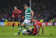 15 February 2020; Aaron Greene of Shamrock Rovers in action against Robert Cornwall of Bohemians during the SSE Airtricity League Premier Division match between Bohemians and Shamrock Rovers at Dalymount Park in Dublin. Photo by Seb Daly/Sportsfile