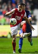 14 February 2020; Martin Rennie of St Patrick's Athletic in action against Sam Bone of Waterford United during the SSE Airtricity League Premier Division match between St Patrick's Athletic and Waterford at Richmond Park in Dublin. Photo by Sam Barnes/Sportsfile