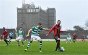 15 February 2020; Luke Wade Slater of Bohemians in action against Joey O'Brien of Shamrock Rovers during the SSE Airtricity League Premier Division match between Bohemians and Shamrock Rovers at Dalymount Park in Dublin. Photo by Seb Daly/Sportsfile
