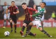 15 February 2020; Andy Lyons of Bohemians tackles Graham Burke of Shamrock Rovers, resulting in a red card, during the SSE Airtricity League Premier Division match between Bohemians and Shamrock Rovers at Dalymount Park in Dublin. Photo by Stephen McCarthy/Sportsfile