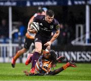 15 February 2020; Luke McGrath of Leinster is tackled by Rabz Maxwane of Toyota Cheetahs during the Guinness PRO14 Round 11 match between Leinster and Toyota Cheetahs at the RDS Arena in Dublin. Photo by Harry Murphy/Sportsfile
