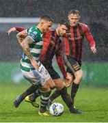 15 February 2020; Lee Grace of Shamrock Rovers in action against Danny Mandroiu of Bohemians during the SSE Airtricity League Premier Division match between Bohemians and Shamrock Rovers at Dalymount Park in Dublin. Photo by Seb Daly/Sportsfile