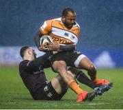 15 February 2020; Rhyno Smith of Toyota Cheetahs is tackled by Dave Kearney of Leinster during the Guinness PRO14 Round 11 match between Leinster and Toyota Cheetahs at the RDS Arena in Dublin. Photo by Ramsey Cardy/Sportsfile