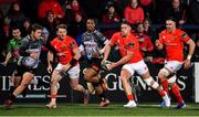 14 February 2020; Dan Goggin of Munster makes a break during the Guinness PRO14 Round 11 match between Munster and Isuzu Southern Kings at Irish Independent Park in Cork. Photo by Brendan Moran/Sportsfile