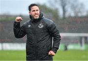 15 February 2020; Shamrock Rovers manager Stephen Bradley celebrates to supporters following the SSE Airtricity League Premier Division match between Bohemians and Shamrock Rovers at Dalymount Park in Dublin. Photo by Seb Daly/Sportsfile