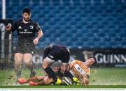 15 February 2020; Benhard Janse van Rensburg of Toyota Cheetahs is tackled by Fergus McFadden of Leinster during the Guinness PRO14 Round 11 match between Leinster and Toyota Cheetahs at the RDS Arena in Dublin. Photo by Harry Murphy/Sportsfile