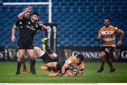 15 February 2020; Benhard Janse van Rensburg of Toyota Cheetahs is tackled by Fergus McFadden of Leinster during the Guinness PRO14 Round 11 match between Leinster and Toyota Cheetahs at the RDS Arena in Dublin. Photo by Harry Murphy/Sportsfile