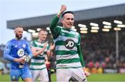 15 February 2020; Aaron McEneff of Shamrock Rovers celebrates following the SSE Airtricity League Premier Division match between Bohemians and Shamrock Rovers at Dalymount Park in Dublin. Photo by Seb Daly/Sportsfile