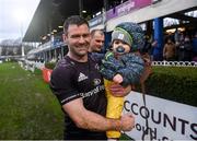 15 February 2020; Fergus McFadden of Leinster with his son Freddy after the Guinness PRO14 Round 11 match between Leinster and Toyota Cheetahs at the RDS Arena in Dublin. Photo by Ramsey Cardy/Sportsfile