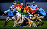 15 February 2020; Players from both sides tussle during the Allianz Hurling League Division 1 Group B Round 3 match between Carlow and Dublin at Netwatch Cullen Park in Carlow. Photo by David Fitzgerald/Sportsfile
