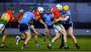 15 February 2020; Martin Kavanagh of Carlow and Daire Gray of Dublin tussle during the Allianz Hurling League Division 1 Group B Round 3 match between Carlow and Dublin at Netwatch Cullen Park in Carlow. Photo by David Fitzgerald/Sportsfile