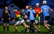 15 February 2020; John Michael Nolan of Carlow in action against Paddy Smyth of Dublin during the Allianz Hurling League Division 1 Group B Round 3 match between Carlow and Dublin at Netwatch Cullen Park in Carlow. Photo by David Fitzgerald/Sportsfile