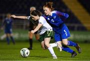 14 February 2020; Aoife Horgan of Republic of Ireland in action against Birna Kristín Björnsdóttir of Iceland during the Women's Under-17s International Friendly between Republic of Ireland and Iceland at the RSC in Waterford United. Photo by Matt Browne/Sportsfile