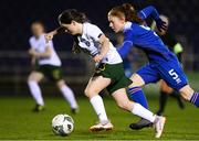 14 February 2020; Aoife Horgan of Republic of Ireland in action against Birna Kristín Björnsdóttir of Iceland during the Women's Under-17s International Friendly between Republic of Ireland and Iceland at the RSC in Waterford United. Photo by Matt Browne/Sportsfile