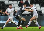15 February 2020; Billy Burns of Ulster is tackled by Owen Watkin of Ospreys during the Guinness PRO14 Round 11 match between Ospreys and Ulster at Liberty Stadium in Swansea, Wales. Photo by Gareth Everett/Sportsfile