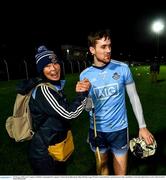 15 February 2020; Seán Moran of Dublin is congratulated by supporter Chizuru Ryan following the Allianz Hurling League Division 1 Group B Round 3 match between Carlow and Dublin at Netwatch Cullen Park in Carlow. Photo by David Fitzgerald/Sportsfile