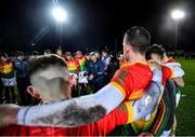 15 February 2020; Carlow manager Colm Bonnar addresses his players following the Allianz Hurling League Division 1 Group B Round 3 match between Carlow and Dublin at Netwatch Cullen Park in Carlow. Photo by David Fitzgerald/Sportsfile